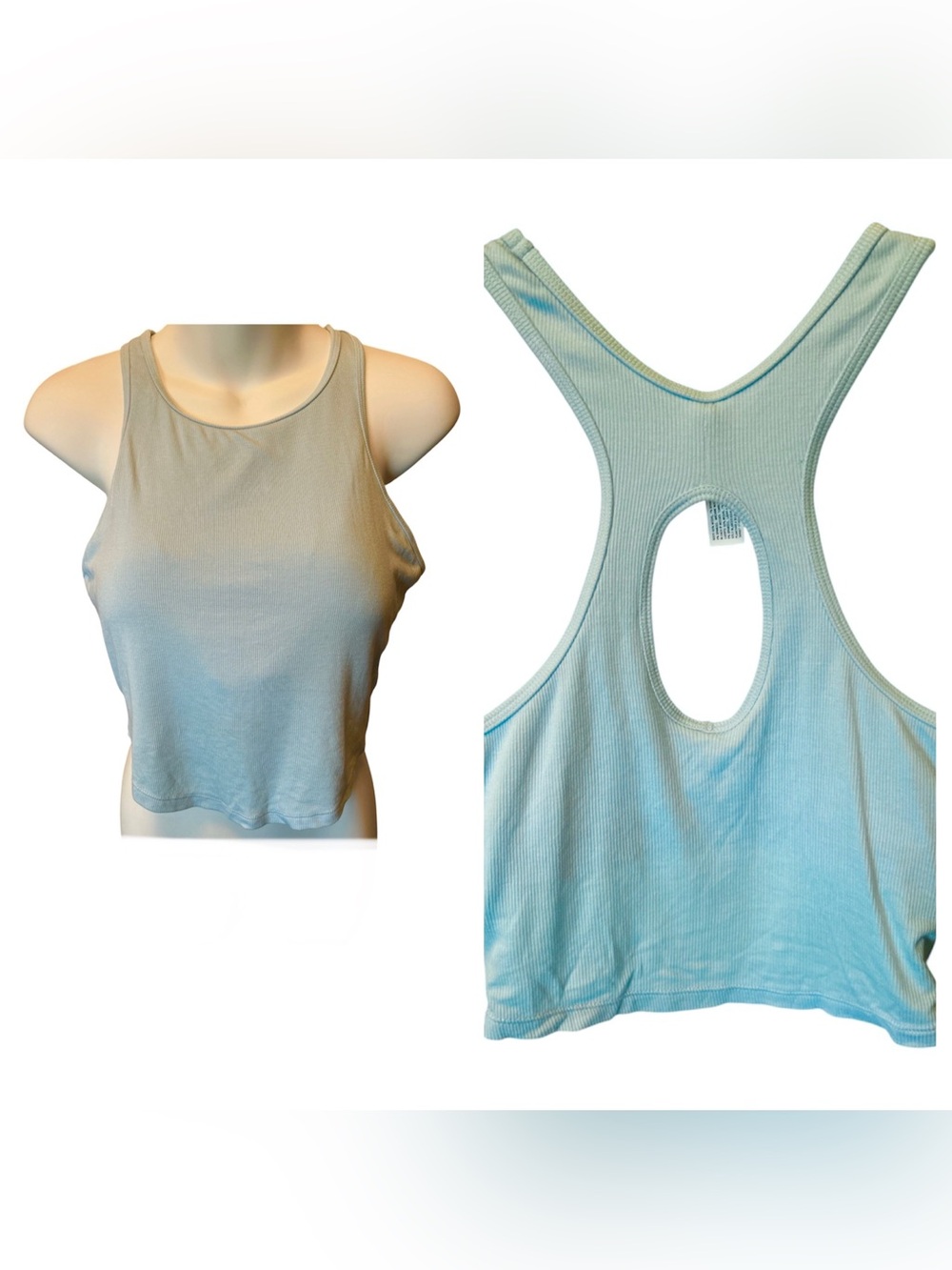 All in motion rib knit cropped shelf bra tank with pads